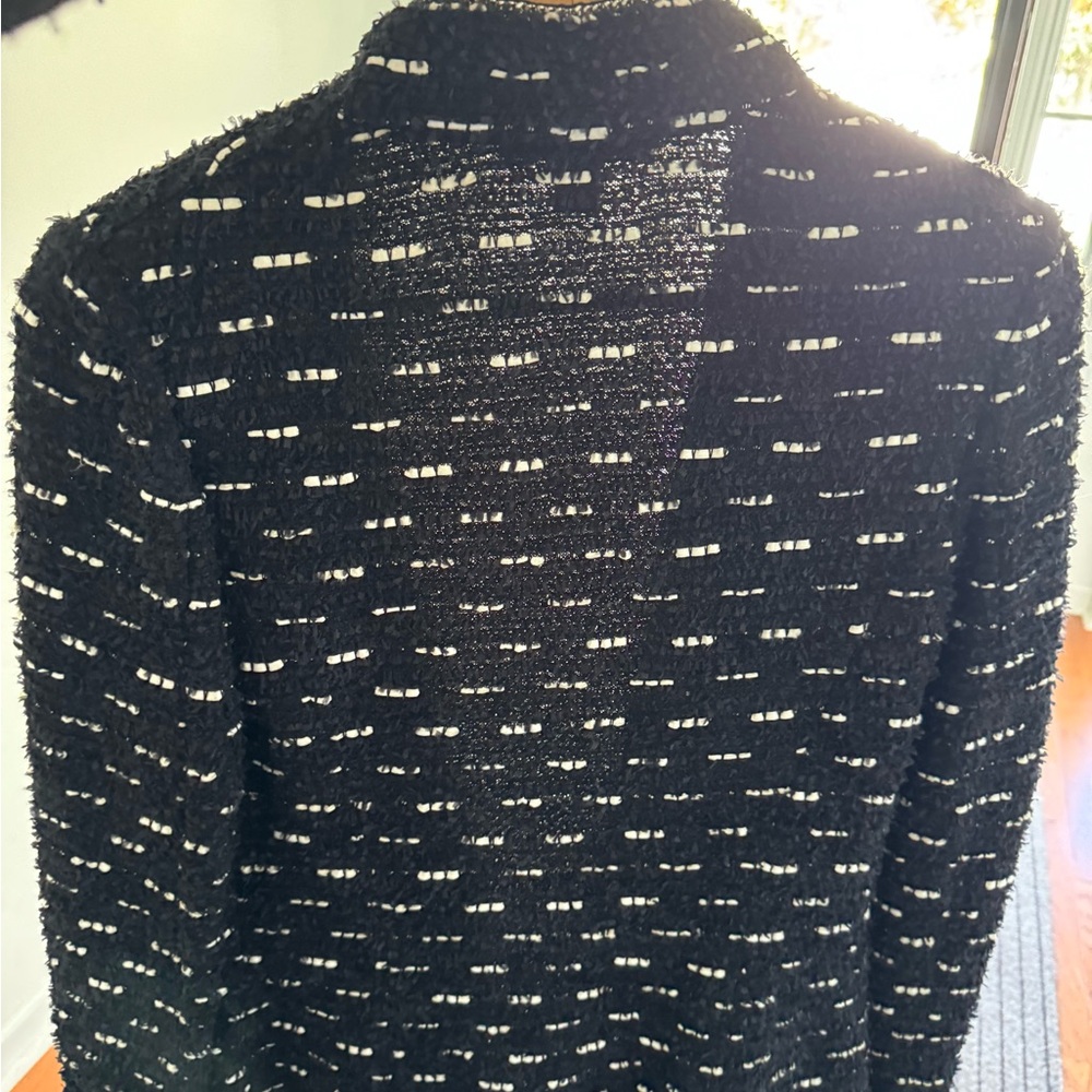 St. John Black, White & Silver Sparkle Knit Jacket - Picture 5 of 5